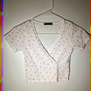 Flower Patterned Brandy Melville Crop Top